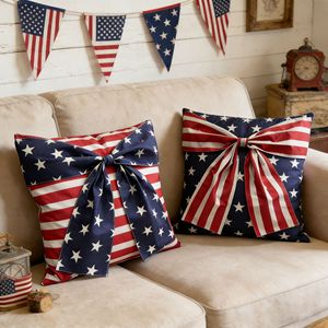 Funda de almohada patriótica de estilo americano, cojín decorativo cuadrado lavable para sala de estar, sofá, decoración interior para días festivos - Product Image 3