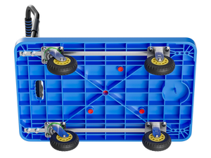 Blauwe Heavy-Duty Plastic Wielen <span class=keywords><strong>Trolley</strong></span> Platform Handtruckar Voor Magazijngebruik Mobiel Opvouwbaar Ontwerp <span class=keywords><strong>Oem</strong></span> Aanpasbaar - Product Image 3