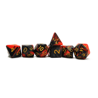 Ensemble de dés polyédriques en résine acrylique marbrée ambre orange, 7 pièces, personnalisé, directement de l'usine, respectueux de l'environnement, pour DND TTRPG