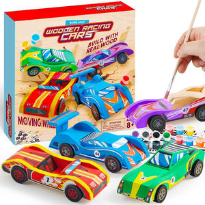 Set di quattro pezzi festa di compleanno presenta <span class=keywords><strong>auto</strong></span> da corsa in legno per bambini ragazzi e ragazze - Product Image 1
