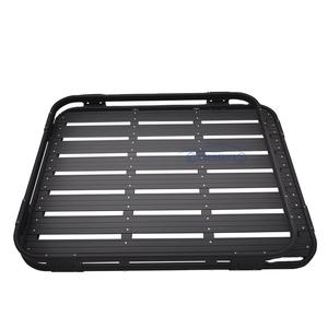 高品質 ブラック アルミ合金製 汎用 SUV ジープ ルーフ ラック バスケット カーゴキャリア 簡単取り付け 車用 ルーフ ラゲッジラック - Product Image 1