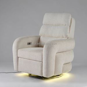 Sillón Giratorio Reclinable para Cuarto de Bebé, Cómodo Sillón Giratorio Reclinable de Tela Bouclé para Sala de Estar - Product Image 2