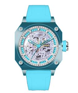 Reloj de Pulsera Automático para Hombre, Movimiento Mecánico 5ATM, Marca de Lujo OEM, Caja Cuadrada, Diseño Esqueleto, Fabricado en China - Product Image 6