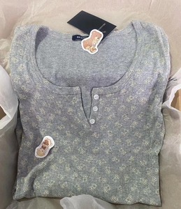 Brandy Spring New Hot-selling Bear Print 100% Cotton Bottoming <strong>Shirt</strong> Women's High Quality <strong>Long-sleeved</strong> <strong>T</strong>-<strong>shirt</strong> BM Fashion Top - Product Image 4