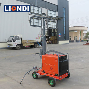 Tour d'éclairage mobile LED/Halide, chariot d'éclairage portable avec générateur essence et diesel, capacité de levage de 5 mètres - Product Image 4