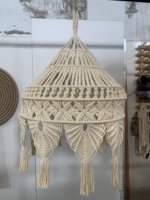 Magnifique abat-jour en macramé à franges rouges, articles de tapisserie murale, décorations pour cadeau de luxe de pendaison de crémaillère