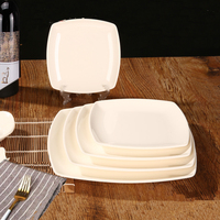 Assiette carrée en mélamine incassable de 11 pouces pour la restauration rapide, vente en gros, vaisselle de restaurant bon marché en vrac
