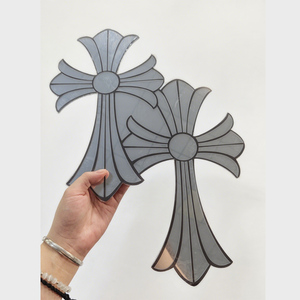 Luxury Chrome Hearts Style <strong>Gothic</strong> Cross Shaped Wall <strong>Mirror</strong> Silver Decorative Acrylic <strong>Mirror</strong> for Home Decor - Product Image 2