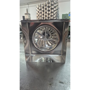 Coulisse de cheminée carrée à énergie éolienne en acier inoxydable 304 certifiée KIWA, design industriel, fabriquée en Italie pour l'évacuation des gaz de combustion et de l'air. - Product Image 4