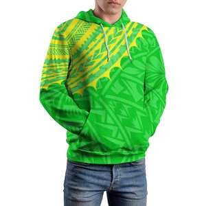 廉价连帽衫运动衫定制印花男女通用必需品连帽衫波利尼西亚部落纹身设计石灰绿色男士连帽衫 - Product Image 2