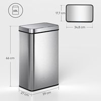 Poubelle pliable grande capacité avec couvercle, durable pour usage commercial, prête à être expédiée