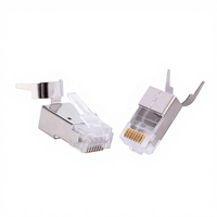 Connecteurs RJ45 Cat7 modulaires blindés SFTP moulés en PC+Cuivre de haute qualité, 8p8c, 100 pièces par boîte