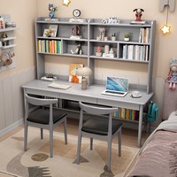 Bureau d'étude extensible en bois massif avec huche et trois tiroirs - Conception de rangement durable 9123G #