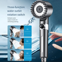 Pomme de douche à 5 modes, design nordique, turbocompressée, super forte pression, grande sortie d'eau, chauffe-eau de salle de bain, pomme de douche pluie