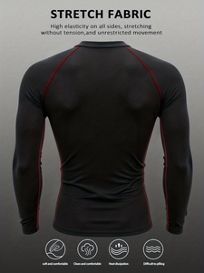 T-shirt de sport à manches longues pour homme, coupe ajustée, séchage rapide, respirant, compression, imprimé araignée, 180g, en soie de lait, idéal pour la course à pied - Vente chaude - Product Image 2