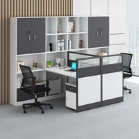 Espace de travail modulaire extensible moderne pour 2 à 8 personnes, mobilier de bureau commercial, style panneau en bois, tables d'ordinateur