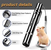 Mini jouet écologique pour chat KWS en acier inoxydable rechargeable par USB, lampe de poche laser LED pour chat