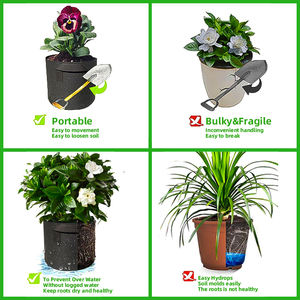 Бесплатные образцы 5, 7, 10, 15, 25, 30, 100 галлонов, фетровые пакеты, 400 г, утолщенные тканевые горшки, тканевые горшки для выращивания 400 галлонов - Product Image 4