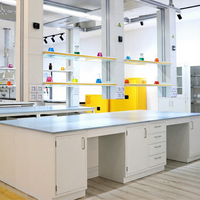 Banc de laboratoire moderne en acier pour écoles et hôpitaux avec plan de travail en céramique - Conception facile à nettoyer