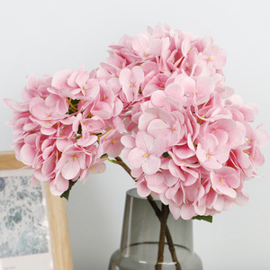 <b>Artificial</b> <b>Hydrangea</b> Single Stem Pink Plastic Silk Flower For Wedding Home Decor 43g High Simulation - Product Image 1