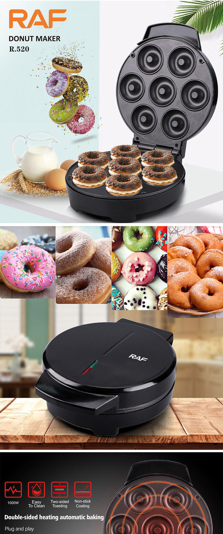 R520 Donut Donut Household Electric Donut Fryer Donut Machine Products
