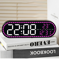 Reloj Despertador Digital Multifunción Personalizado con Temperatura, Reloj Digital LED con Pantalla Grande, Relojes de Mesa Inteligentes