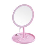 Miroir cosmétique LED pliable de table à prix réduit avec éclairage simple face et coffret cadeau pour le maquillage quotidien des femmes