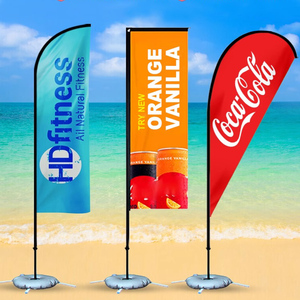 Beach Flags Feather Flag Pole Kit Custom Outdoor Advertisement logo Printing logo Rectangle 12FT Banners Flag Pole