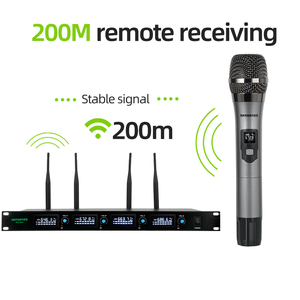 RAYHAYES RS-899 Microfono Wireless UHF a 4 Canali Professionale per Canto, <span class=keywords><strong>Karaoke</strong></span>, Riunioni e Feste - Product Image 2