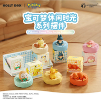 Série décontractée Pokémon : Boîte mystère avec figurines Pikachu et Meowth en pose endormie, ornement de bureau, jouet d'anime de collection, cadeau