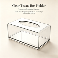 Boîte à mouchoirs rectangulaire en acrylique transparent, porte-serviettes de table transparent, distributeur de mouchoirs en plastique pour la maison, l'hôtel, le bureau