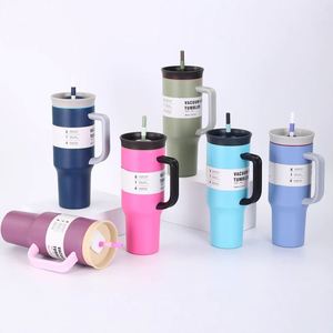 40oz Tumbler with Handle Stainless Steel BPA Free Double Wall Vacuum Cups With Logo Custom Logo Printed Flask Mugs - Product Image 3