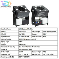 Machine à bulles de fumée LED professionnelle 90W RGBW DMX512 pour effets de plan de scène, mariages et fêtes sur site