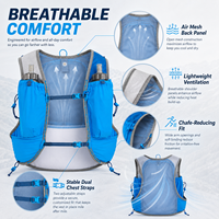 Sac à dos de course léger personnalisé OEM avec 2 bouteilles souples pour la course en trail, la randonnée et le marathon