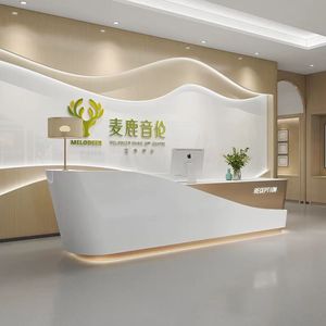 Cửa hàng quần áo hiện đại quầy lễ tân hỗ trợ tùy chỉnh hình chữ L bàn tiếp tân cho khách sạn spa làm đẹp - Product Image 4