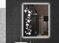 Espejo de Baño LED Moderno con Sensor, Sin Marco, Rectangular, con Iluminación Integrada