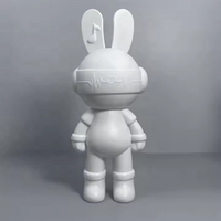 2025 nouvelle boxe musique lapin pendentifs bricolage enfants jouets pour étudiants en art poupées blanches faites-le vous-même vinyle Art Figure jouet accessoires