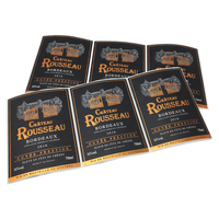 Étiquettes de vin personnalisées professionnelles, imperméables, autocollantes, imprimées, avec feuille d'or pour bouteilles