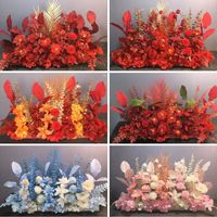 Luxe moderne handgemaakte milieuvriendelijke duurzame meerkleurige zijden kunstbloemen rij bruiloftdecoratie Kerstmis