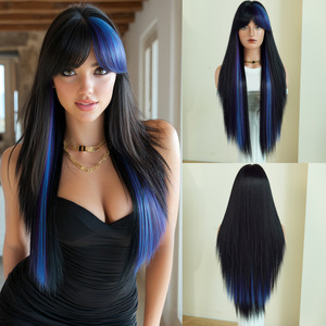 <span class=keywords><strong>Perruque</strong></span> synthétique de cosplay extra longue de 32 pouces de haute qualité pour femmes, orange soleil et bleu néon, <span class=keywords><strong>perruque</strong></span> tendance pour la sub-culture - Product Image 2