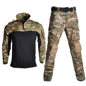 Tactical <strong>Camouflage</strong> Uniform Clothes Suit Combat Shirt + <strong>Cargo</strong> <strong>Pants</strong> With Knee Pads - Product Image 5