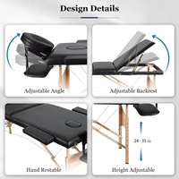 Professioneller Leichtgewichtiger Tragbarer Wimpern-Tattoo-Massagetisch Modernes Design Verstellbare Gesichts-Salon-Spa-Liege für Behandlungen