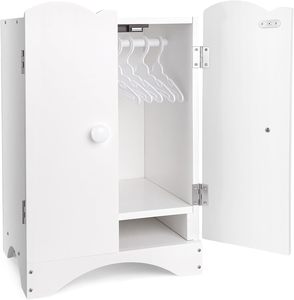 Un armario de muñecas de madera se utiliza para almacenar ropa de muñecas y juegos de simulación para niñas y niños mayores de 3 años - Product Image 5