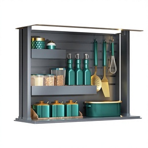 Meuble d'organisation intelligent pour épices - Organisateur de placard électrique avec interrupteur tactile, étagères réglables, design métallique moderne, 26,14 po de largeur x rangement - Product Image 5