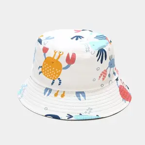 Großhandel Hot Sale Frauen und Männer Sommer modische Falt strand Designer Flagge drucken Eimer Hut benutzer definierte Logo
