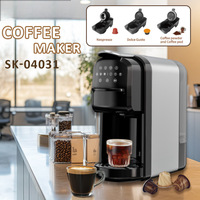 Machine à café expresso à capsules électrique 3-en-1 professionnelle en acier inoxydable, entièrement automatique, compacte et portable pour la maison