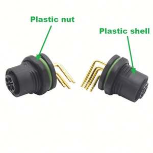 Westsam M12 Connecteur 4 broches femelle à angle droit S Code Din Montage sur panneau Connecteurs Eurofast industriels pour applications d'alimentation PC - Product Image 4