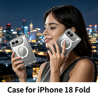 Étui de protection transparent antichoc GSCASE pour iPhone Duo 360 °   Support magnétique rotatif pour téléphone, coque pliable