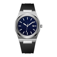 Montre de couple 40mm et 34mm avec logo personnalisé Montre à bracelet en caoutchouc et boîtier en acier inoxydable de haute qualité pour hommes et femmes
