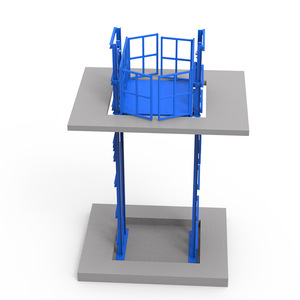 Plateforme élévatrice de fret Zhongding, élévateur de marchandises 1, 8, 10 tonnes, type électrique hydraulique à rail de guidage pour le chargement en usine et en entrepôt - Product Image 5